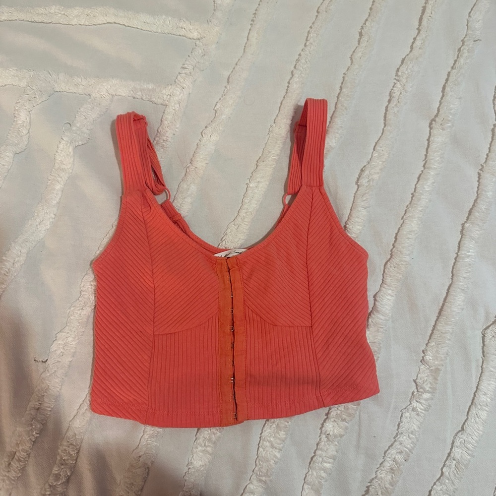 Mustard seed orange crop top
